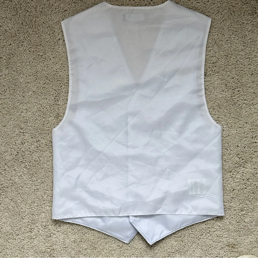 Formal Sleeveless Suit Seperate Blue White Textured - Boys 8